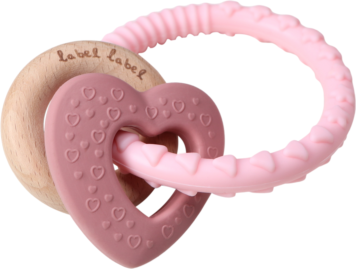 Beißring Herz - Holz & Silikon