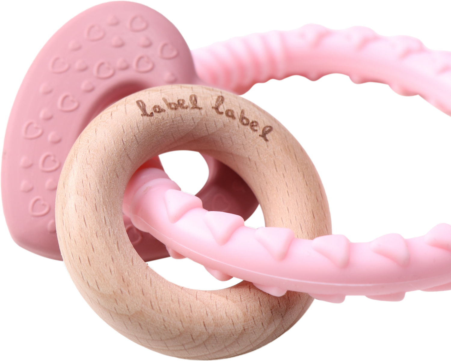 Beißring Herz - Holz & Silikon