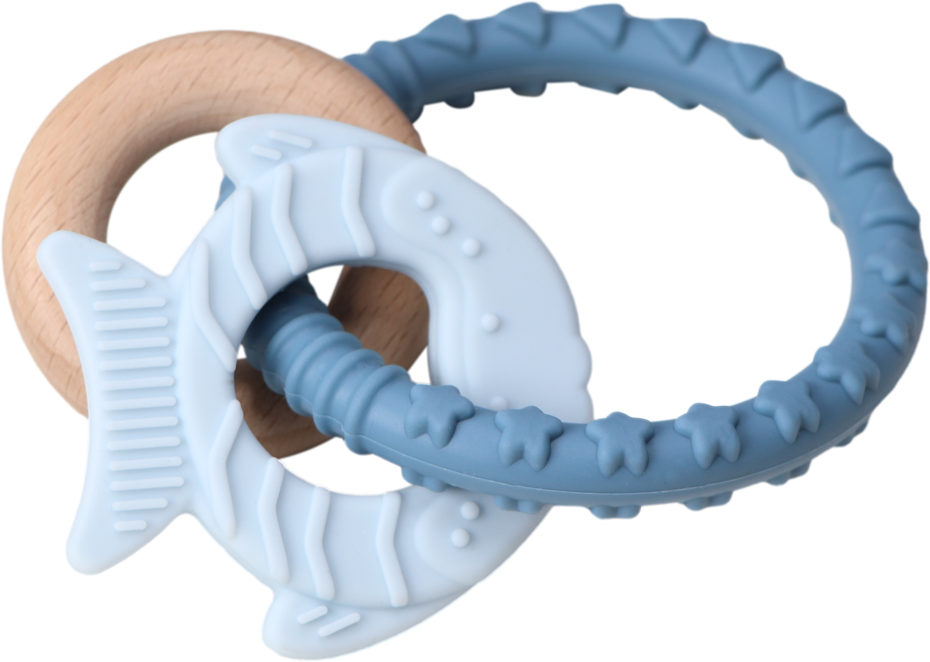 Beißring Fisch - Holz & Silikon