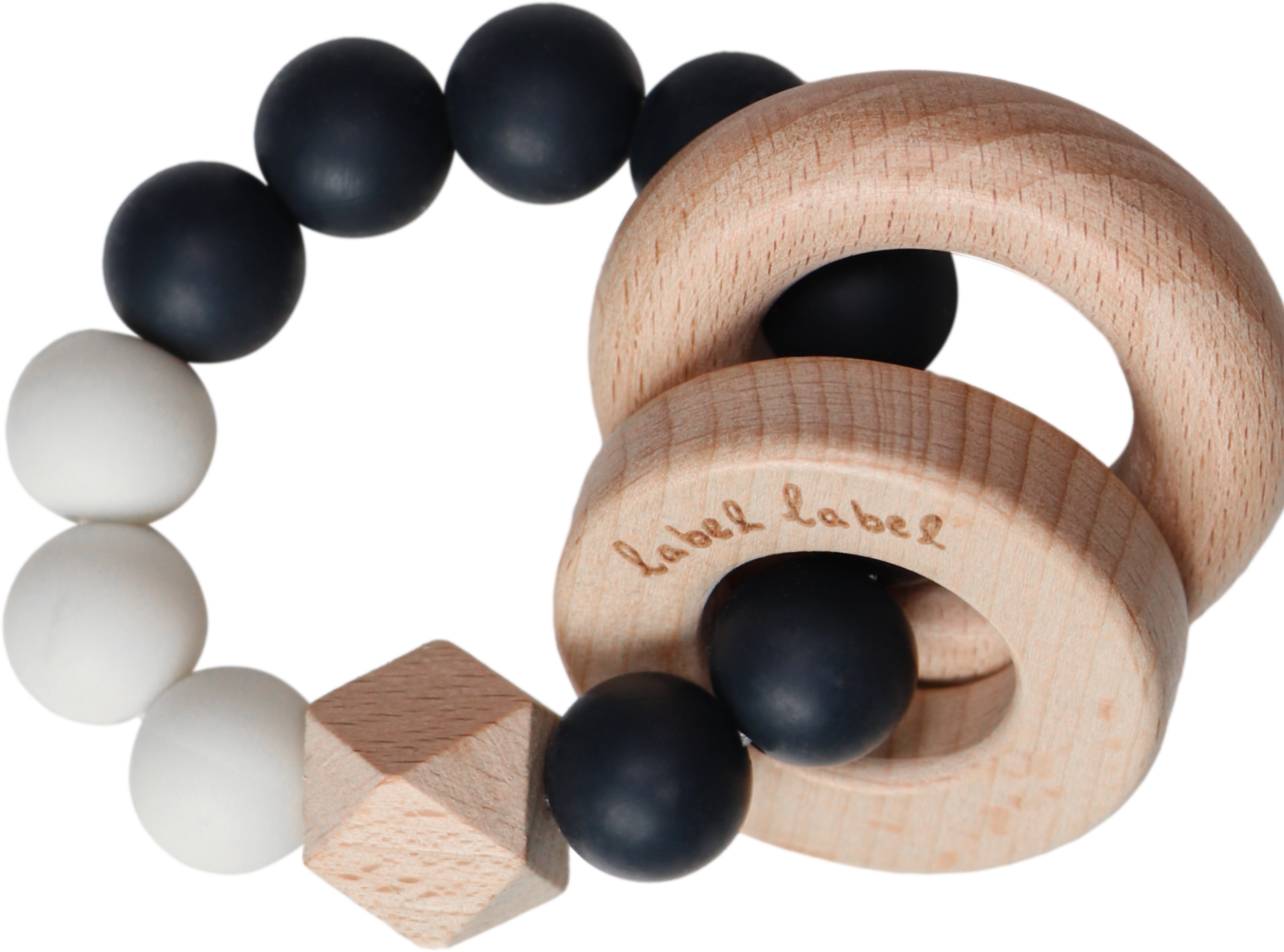 Beißring Perlen - Holz & Silikon