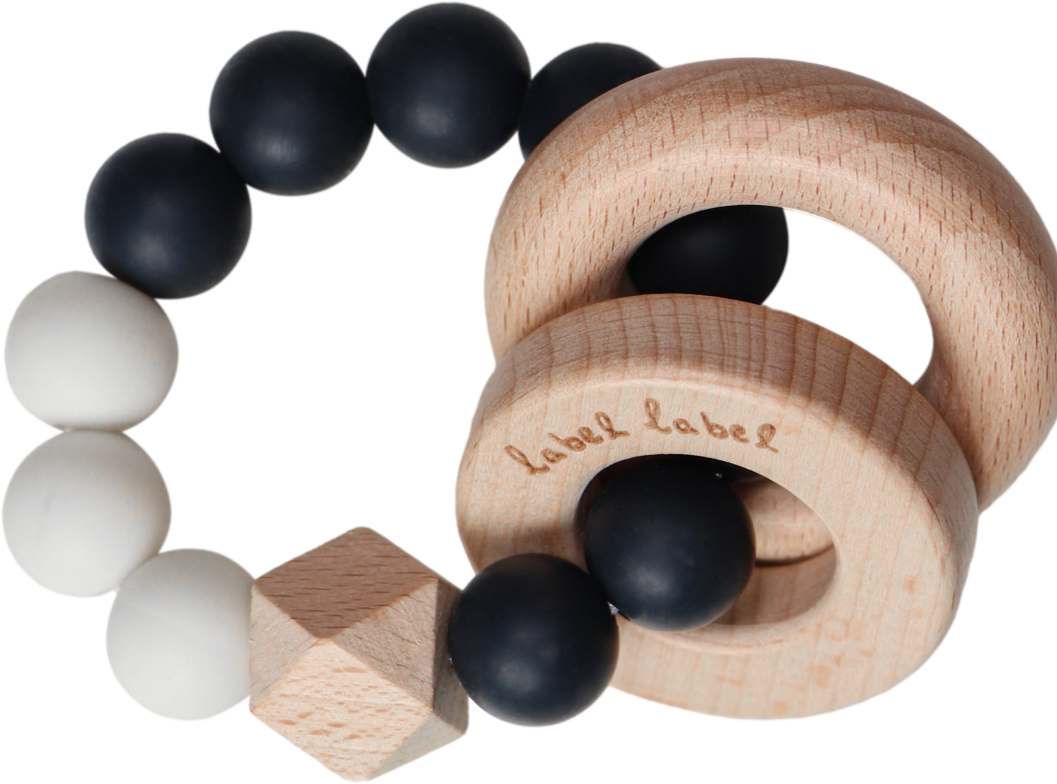 Beißring Perlen - Holz & Silikon