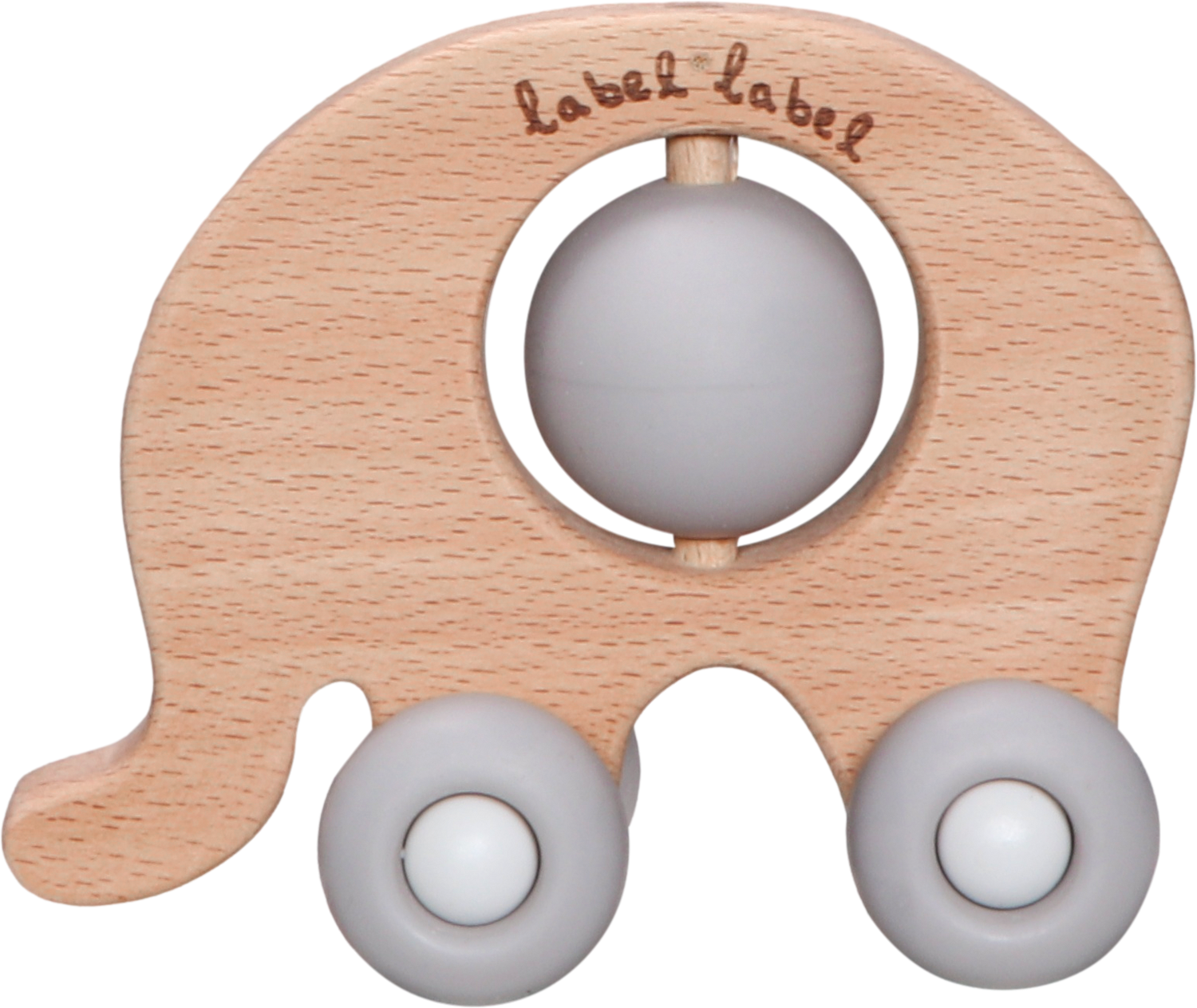 Beißspielzeug auf Rädern Elefant – Holz & Silikon