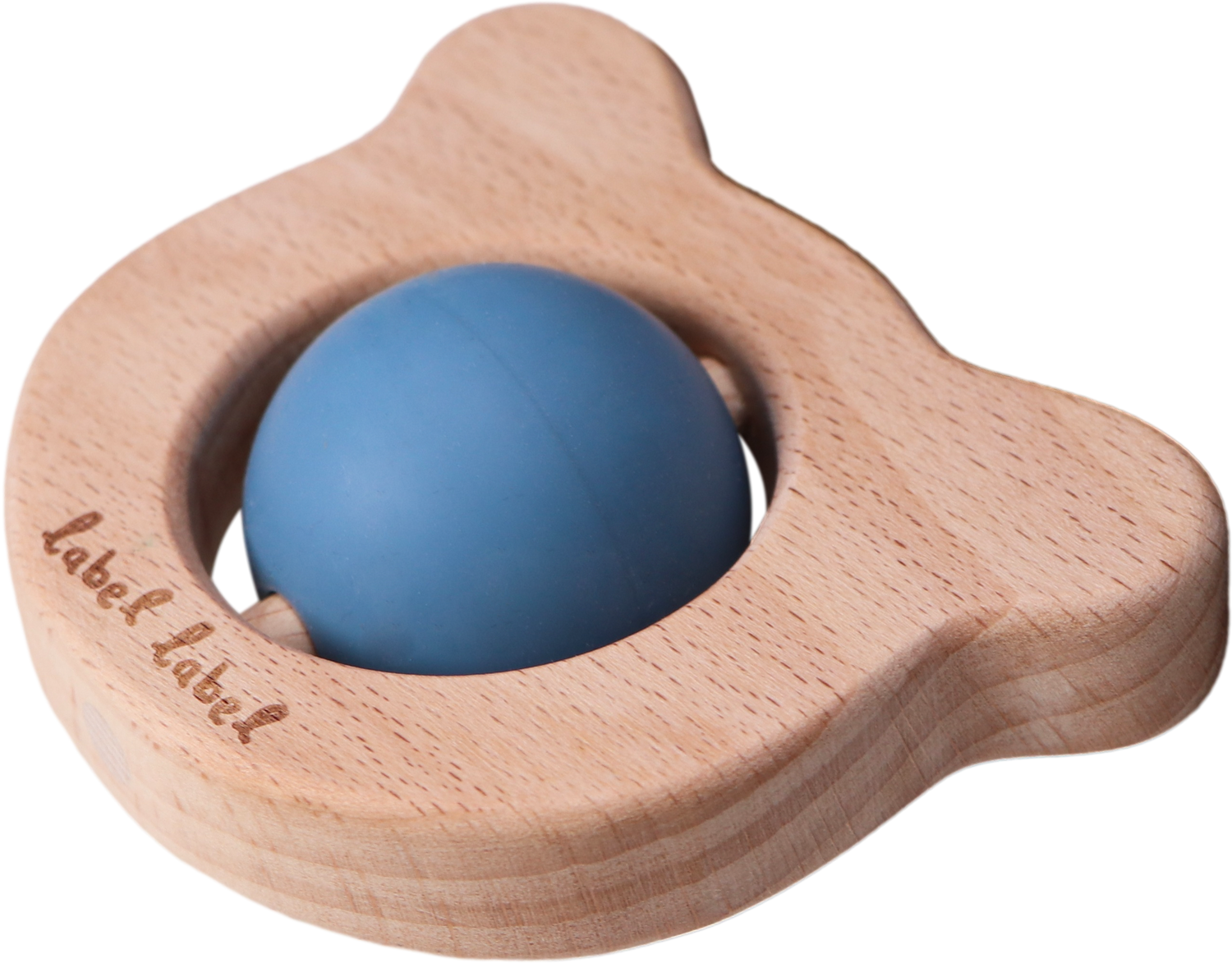 Beißspielzeug Holz & Silikon Bärenkopf