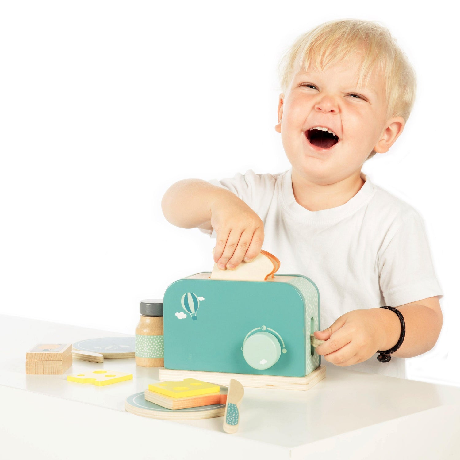 label label Toaster aus Holz