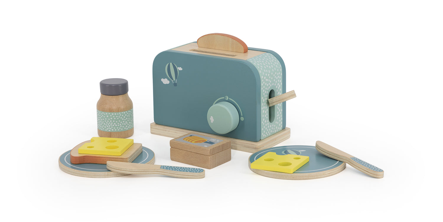 label label Toaster aus Holz