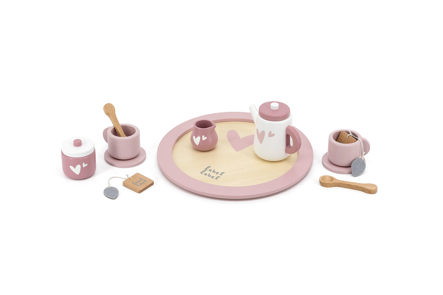 label label Teeservice Set aus Holz