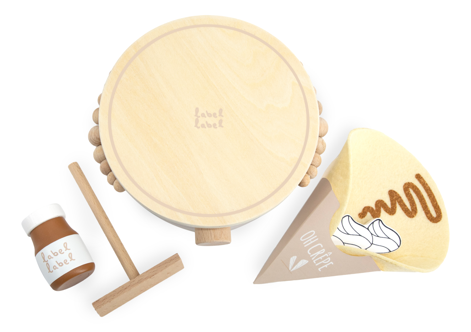 label label Crépe-Maker aus Holz