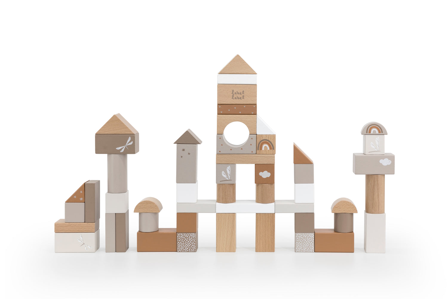 label label Holzbausteine