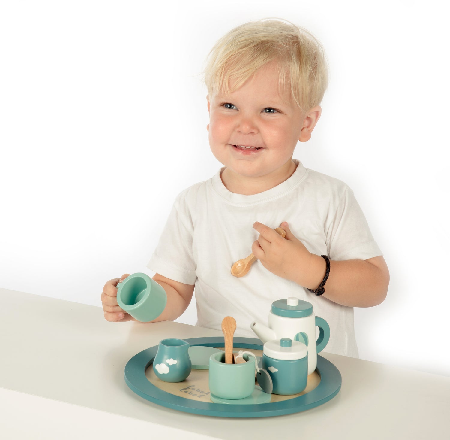 label label Teeservice Set aus Holz