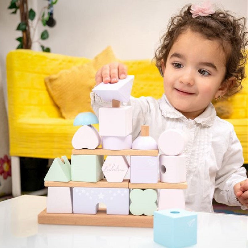 Liebelini XL Spielhaus - Steck- & Stapelhaus aus Holz