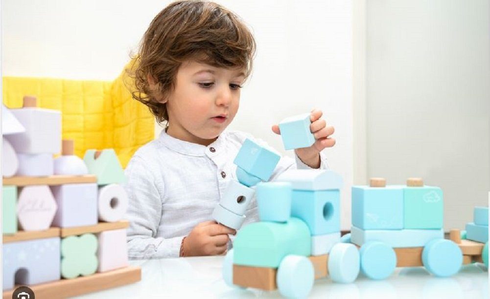 Liebelini XL Eisenbahn - Steck- & Stapelzug aus Holz