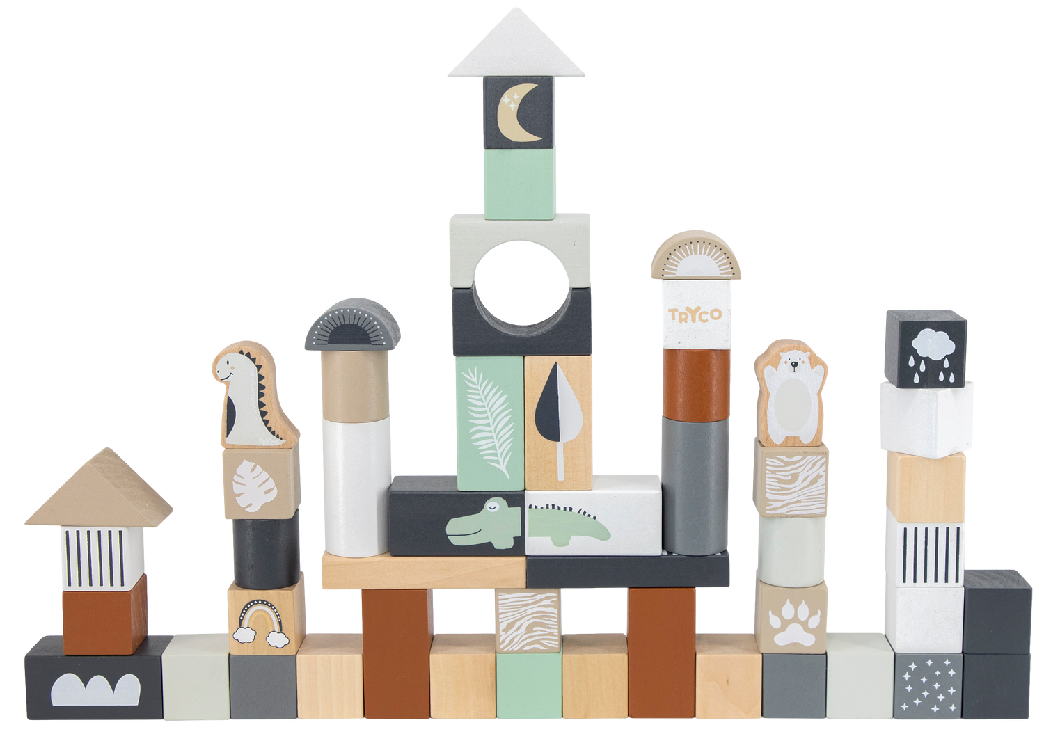 Holzbausteine-Set (50 Teile)