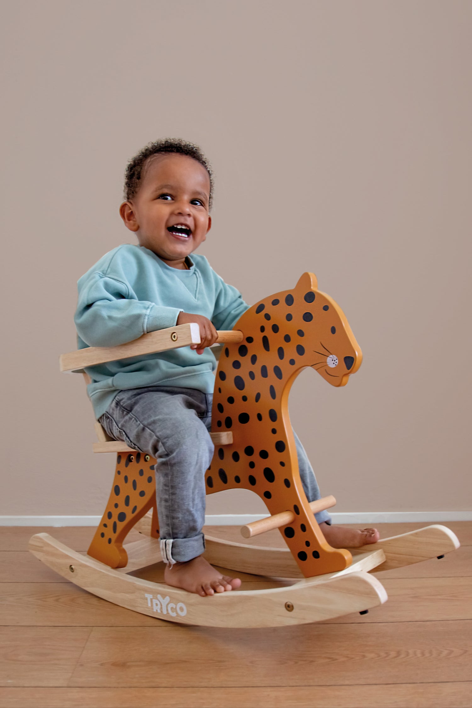 Schaukel-Leopard aus Holz