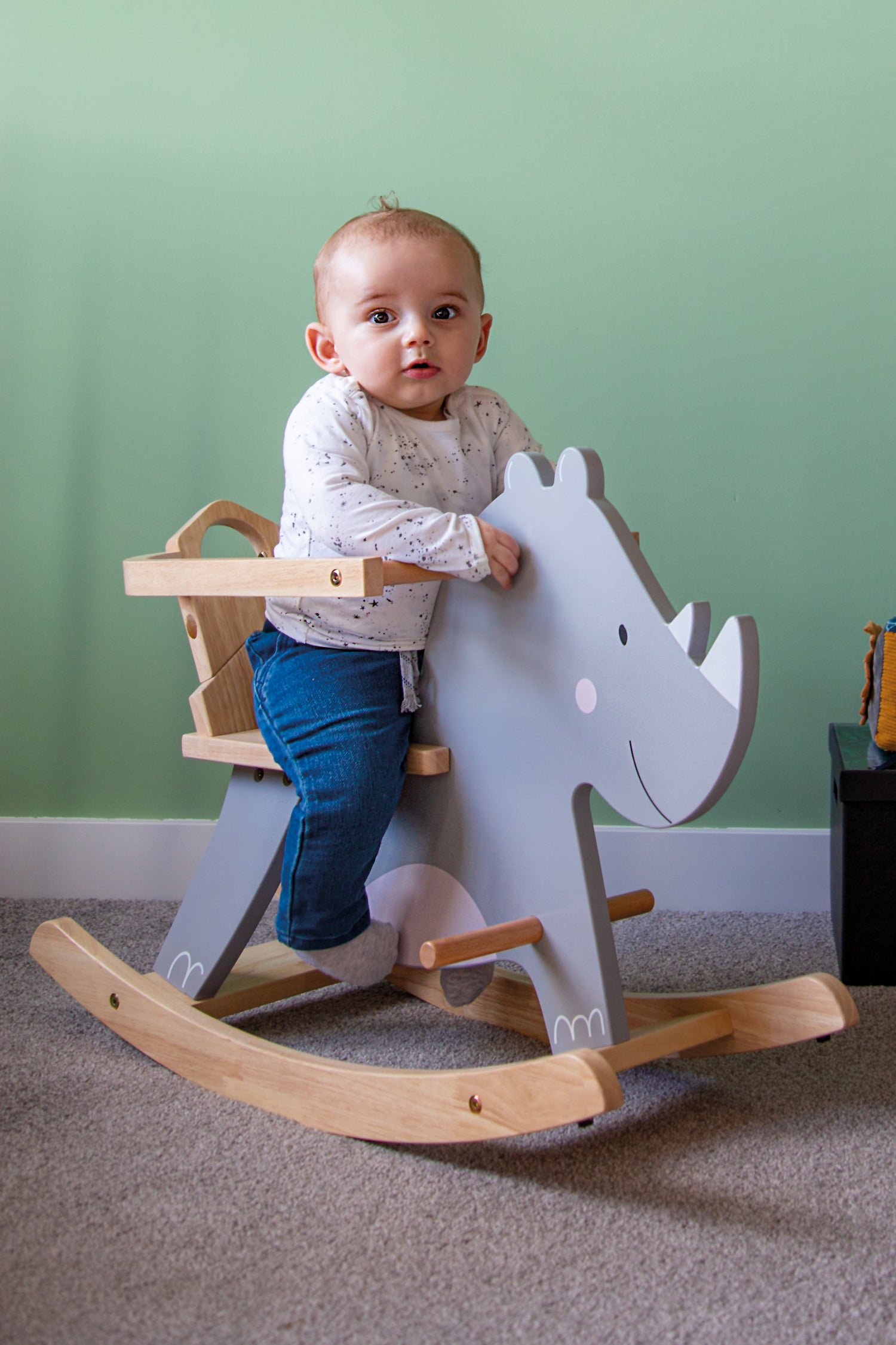 Schaukel-Nashorn aus Holz