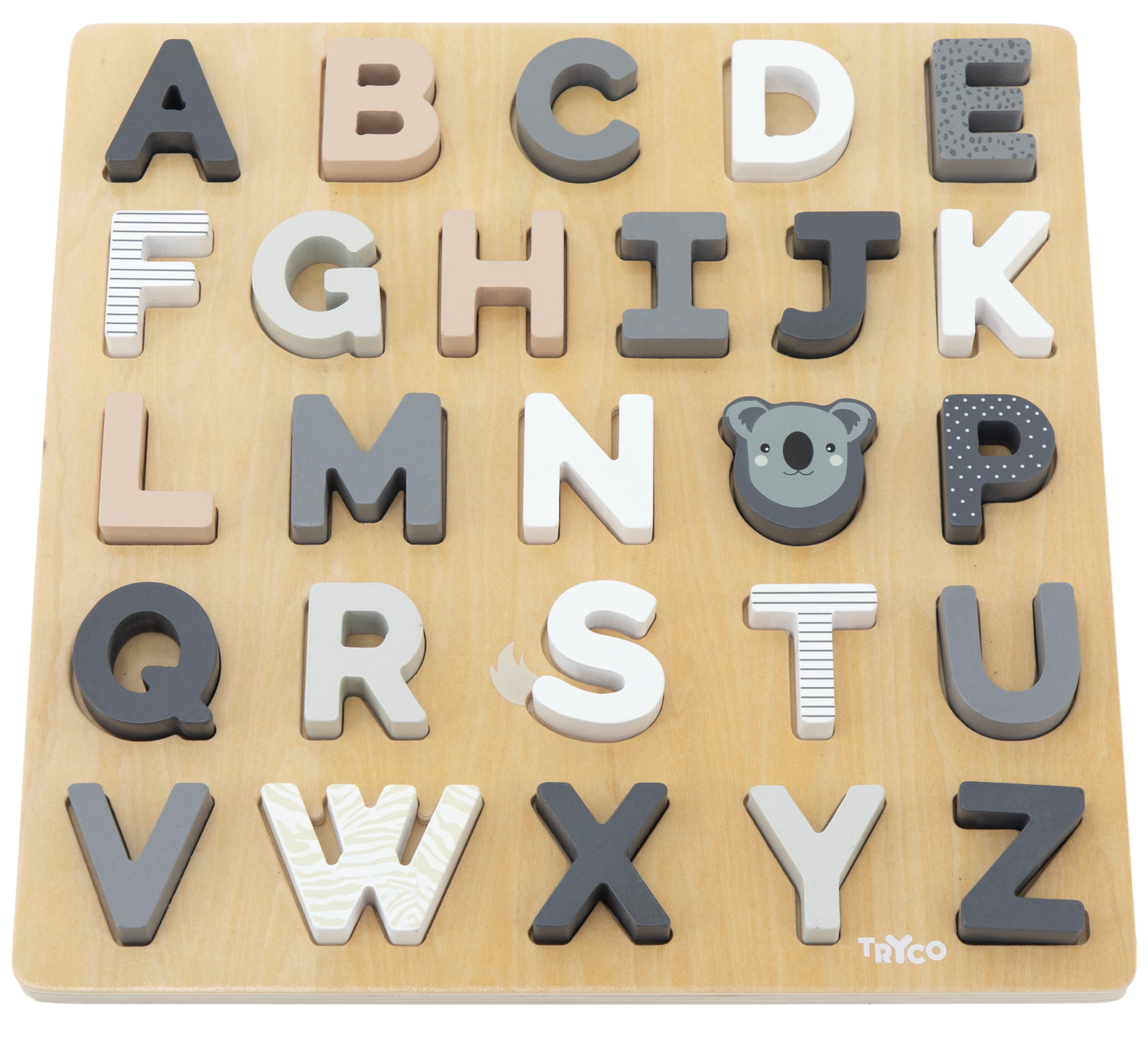 Alphabet-Puzzle-Board aus Holz