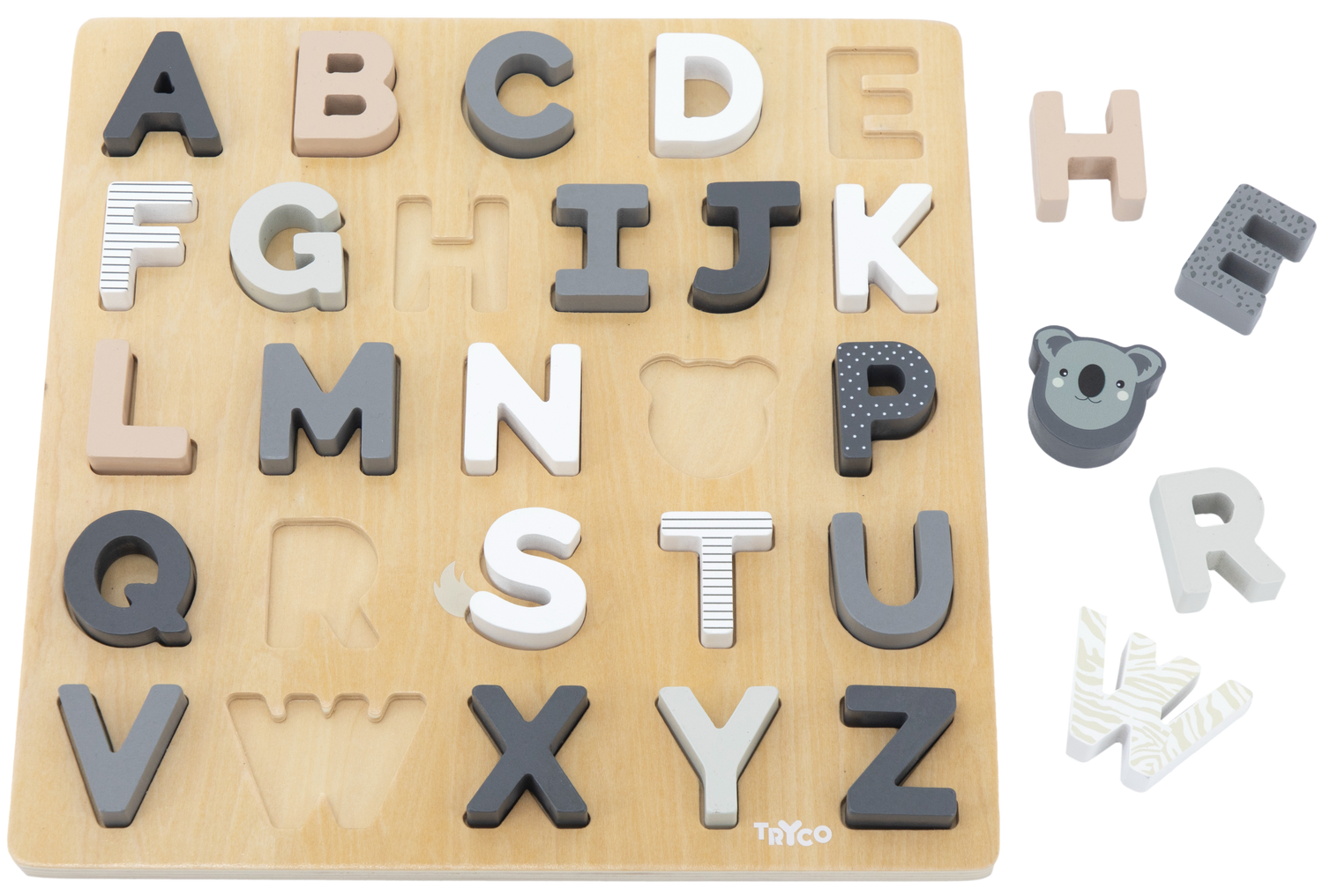 Alphabet-Puzzle-Board aus Holz