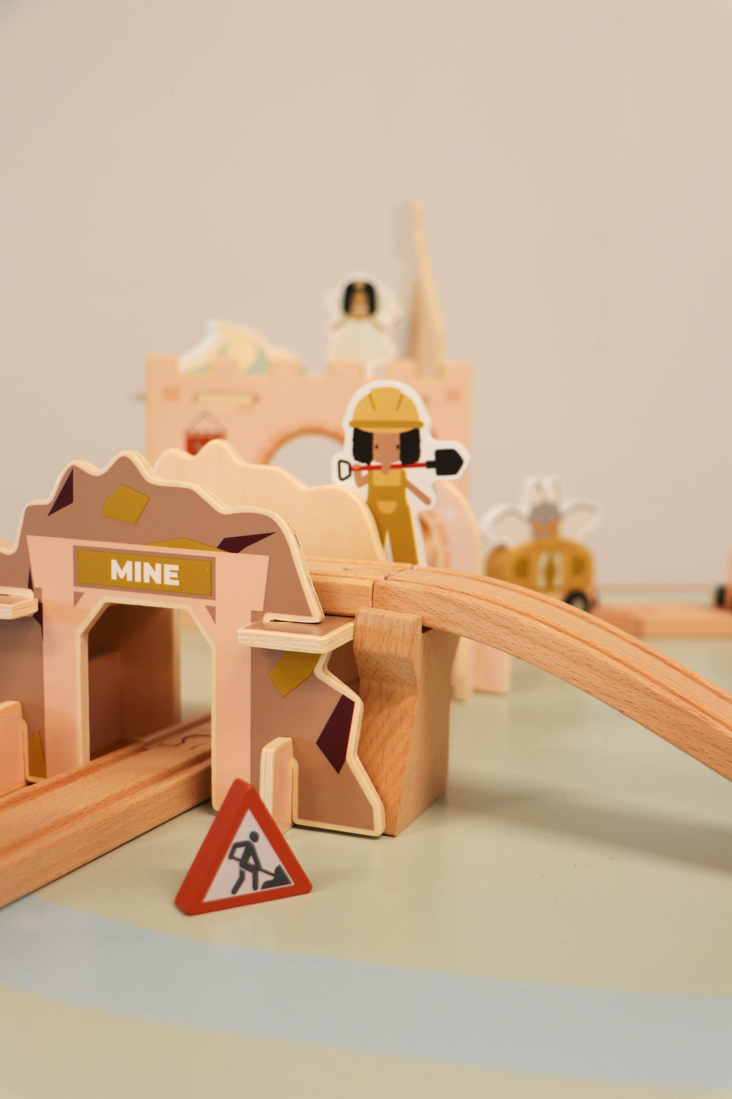 Zugset-Erweiterung „Baustelle“ aus Holz