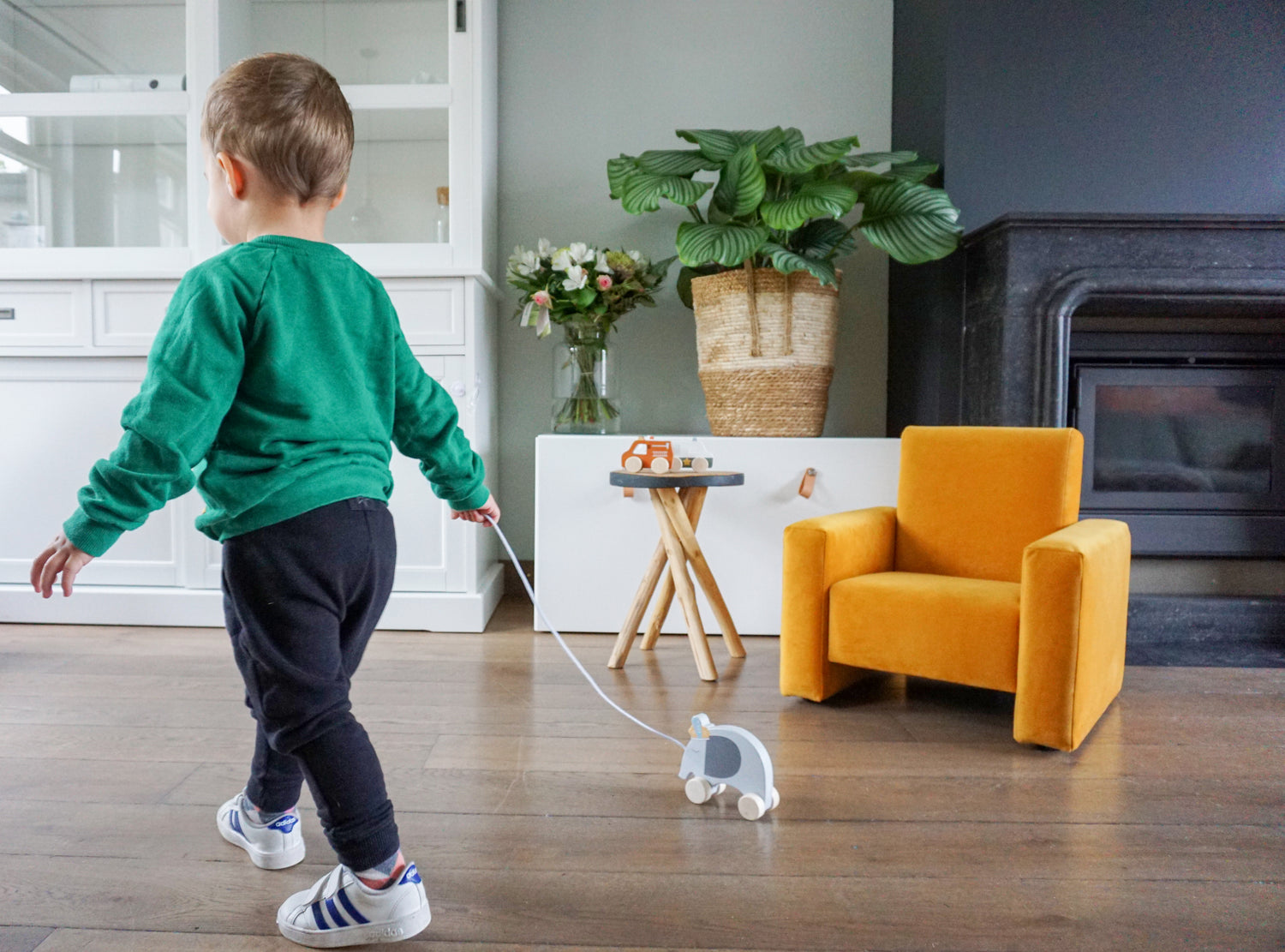 TRYCO Elefant Nachziehspielzeug aus Holz