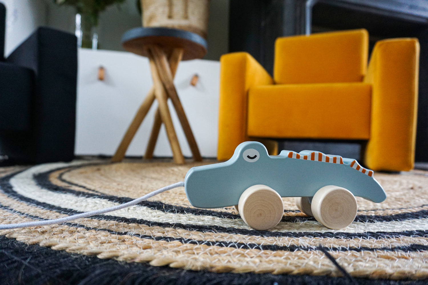 TRYCO Krokodil Nachziehspielzeug aus Holz
