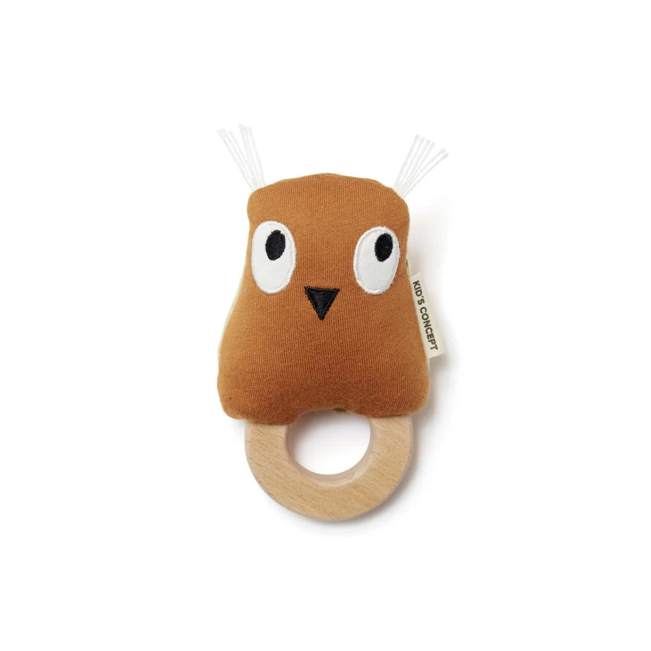 Kids Concept Rassel „Eule Edvin“ Braun