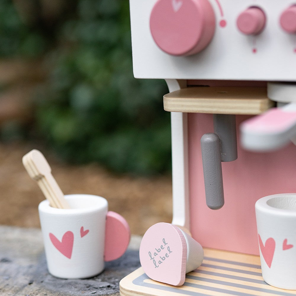 label label Espressomaschine aus Holz