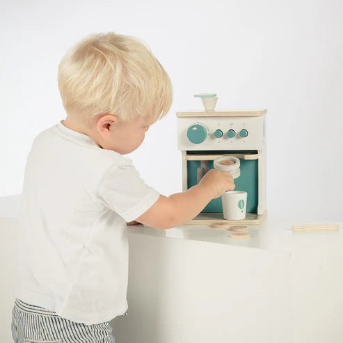 label label Espressomaschine aus Holz