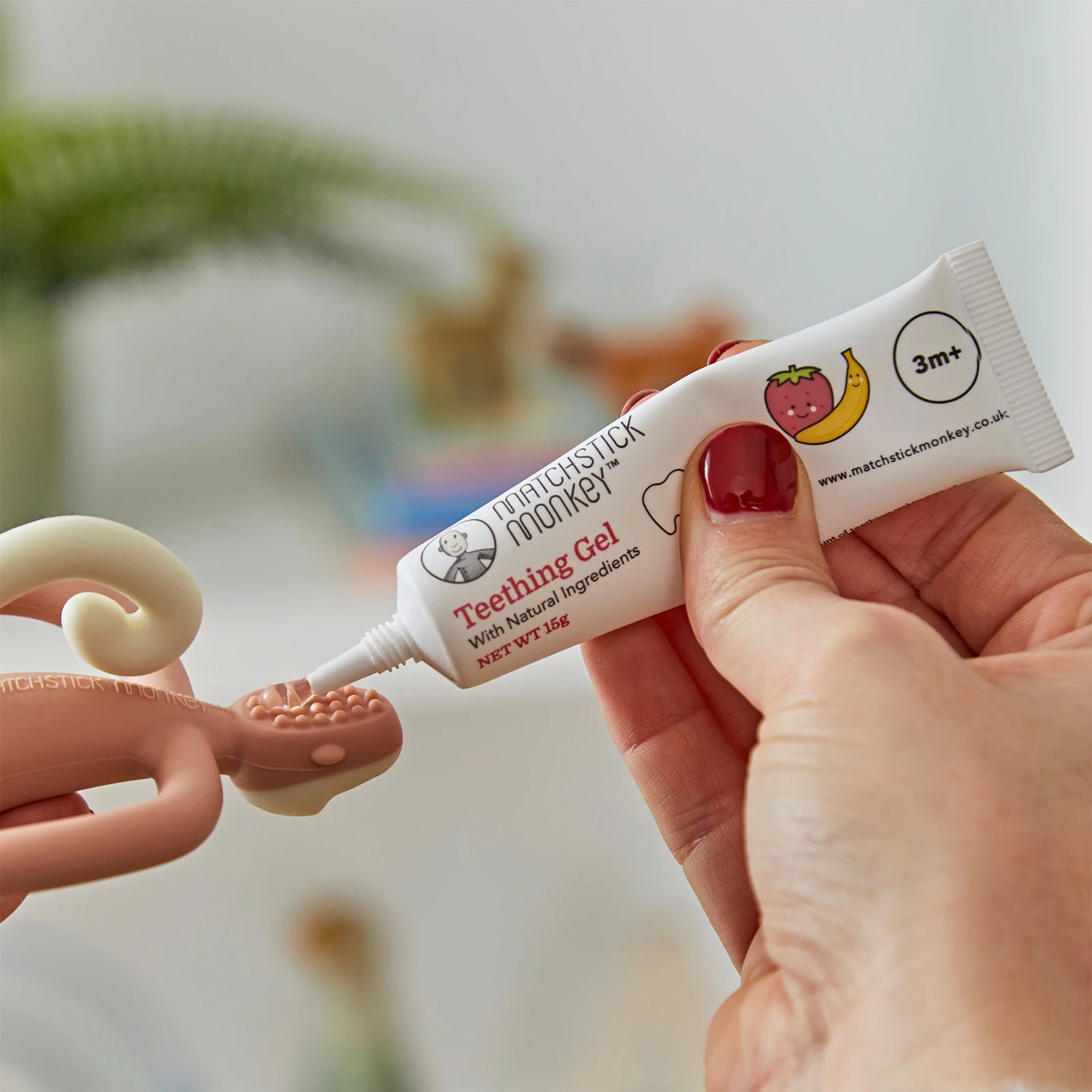 Matchstick Monkey Giraffe ,Animal Teether & Teethin Gel' Set